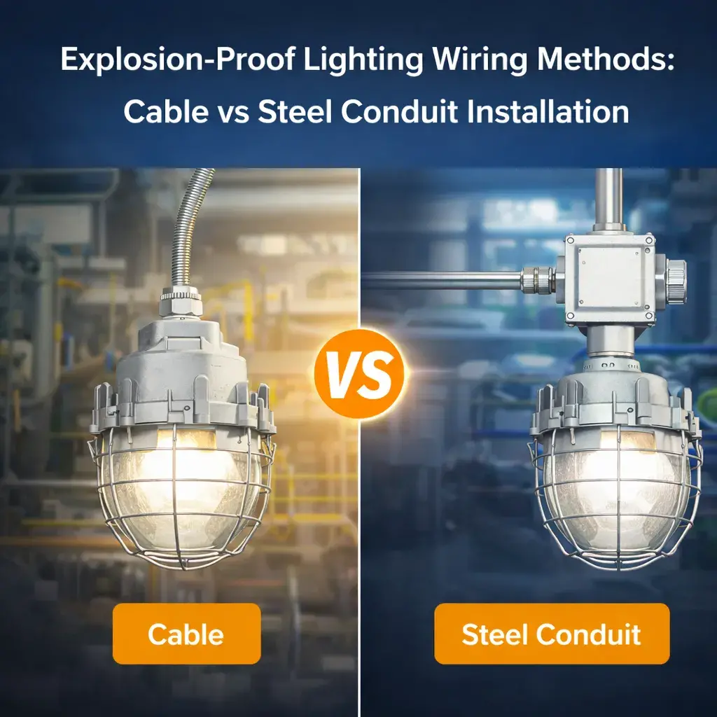 Explosion-Proof Lighting Wiring Methods: Cable vs Steel Conduit Installation